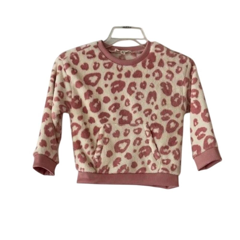 Jessica Simpson Girls Pullover Pink and White Leopard Print -Size 5/6